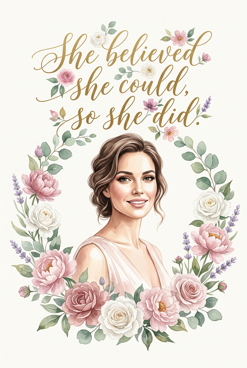 She Believed She Could Portrait - Best Retirement Gift Ideas – Personalized & Memorable Gifts for Retirees - PortraitGift