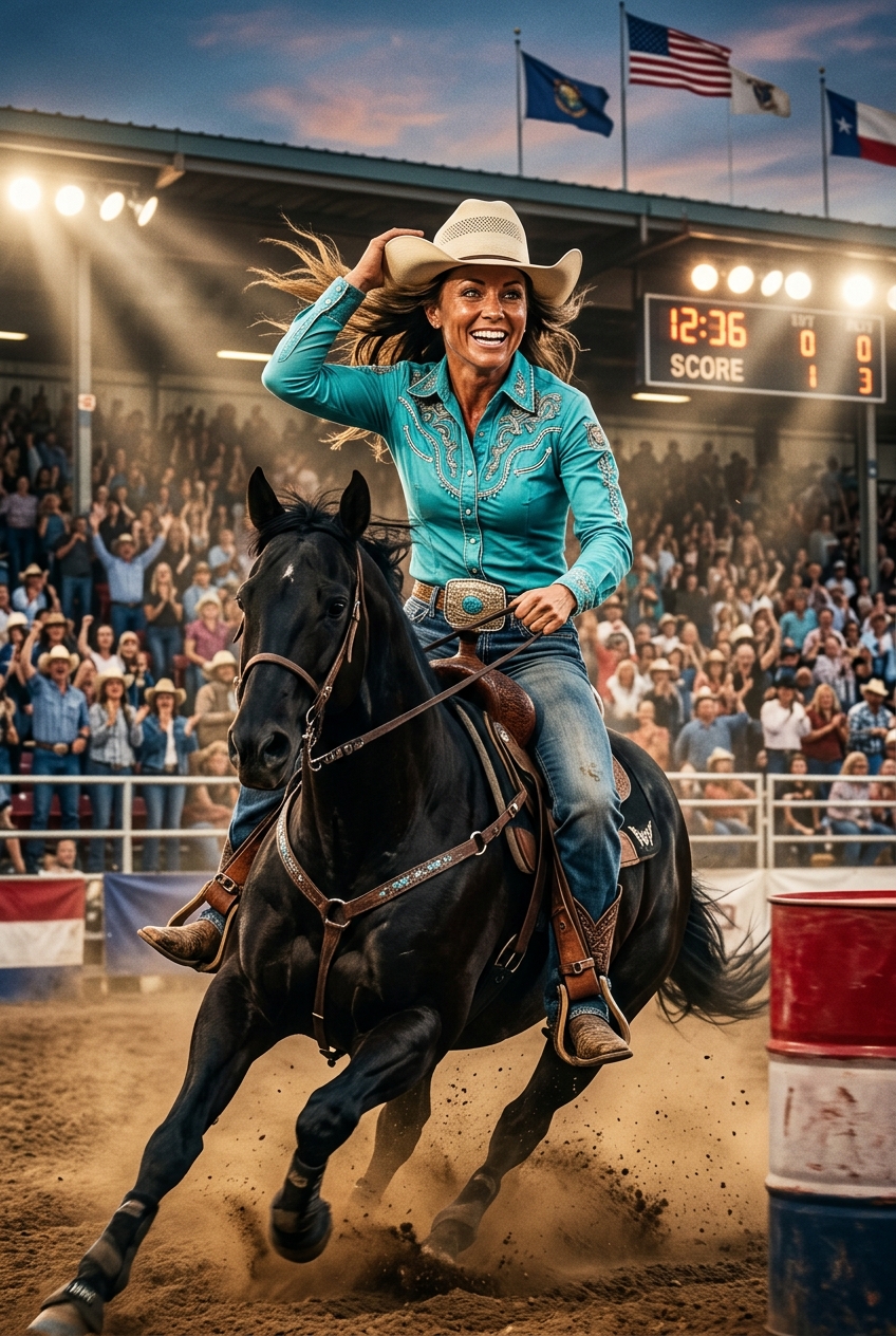 Rodeo Champion Cowgirl Portrait - Best Personalized Portrait Gift for Memorable Surprises - PortraitGift