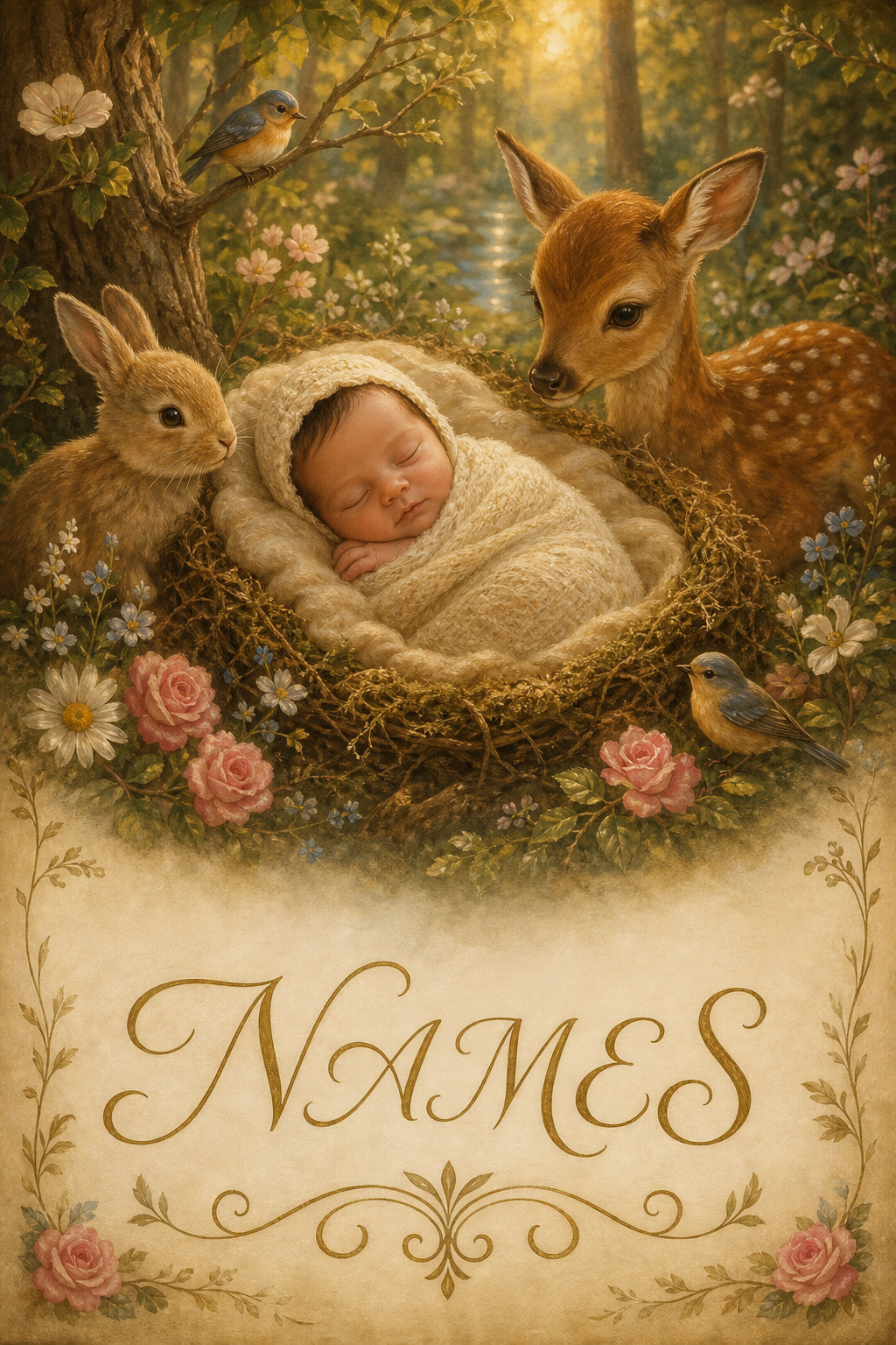 Custom Baby Mother-Child Portrait — Serene Storybook from Photo