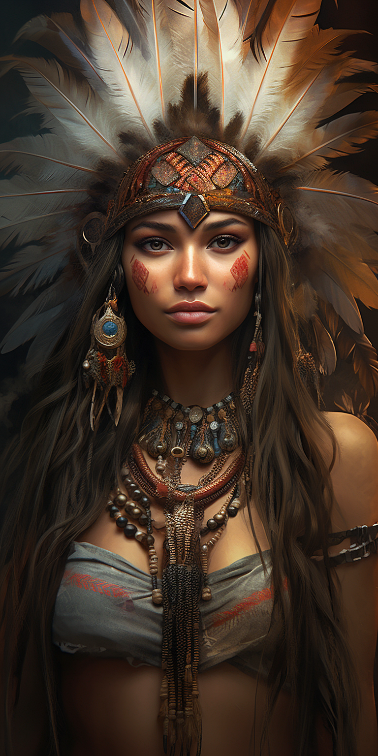 Fantasy Feathered Headdress Custom Portrait from Photo | Personalized for Her Gift - Last-Minute Gift Ideas That Don't Look Last-Minute in 2026 - PortraitGift