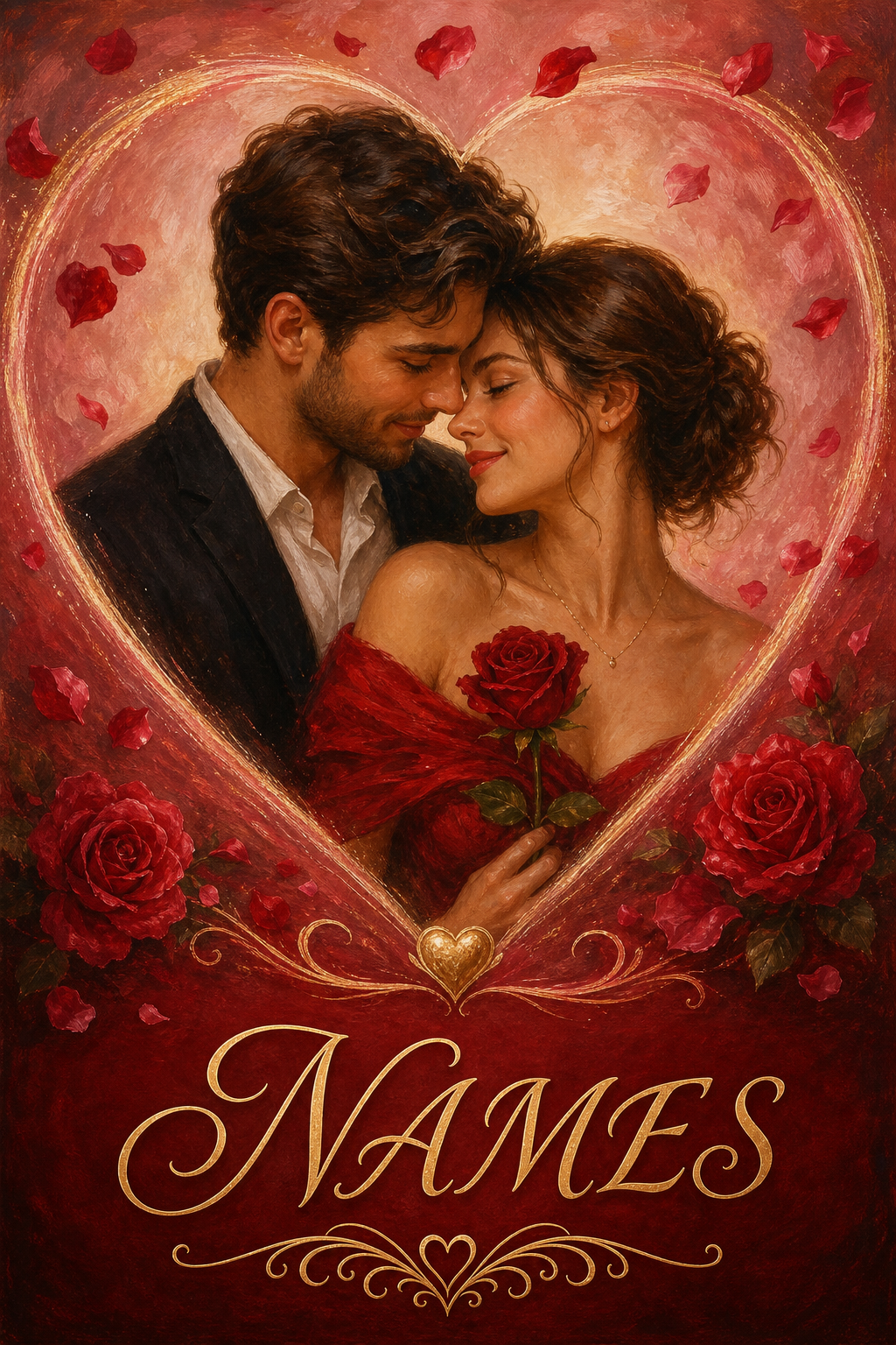 Custom Romance Couple Portrait — Eternal Love from Photo