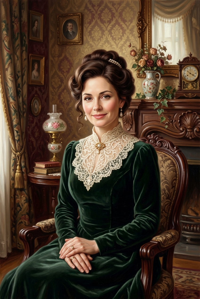 The Victorian Lady Portrait - Best Retirement Gift Ideas: Personalized & Memorable Keepsakes - PortraitGift