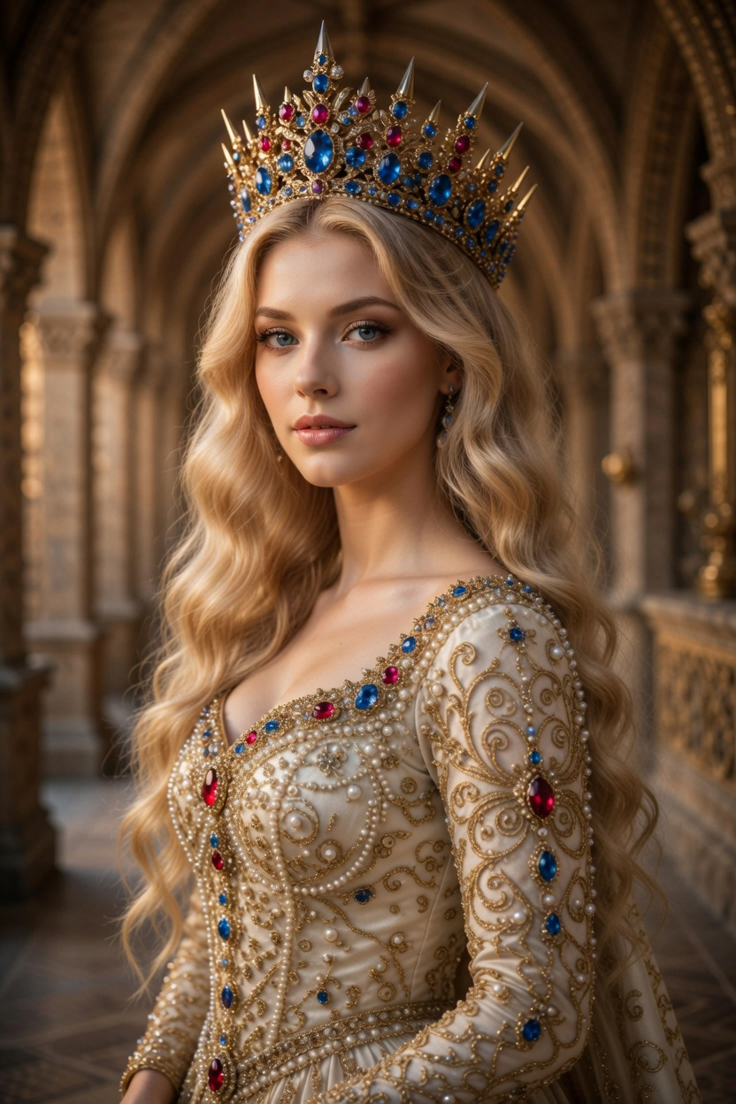 This enchanting costume portrait features a single woman adorned in a magnificen - Gifts for Dog Lovers 2026: Best Personalized Pet Portraits - PortraitGift