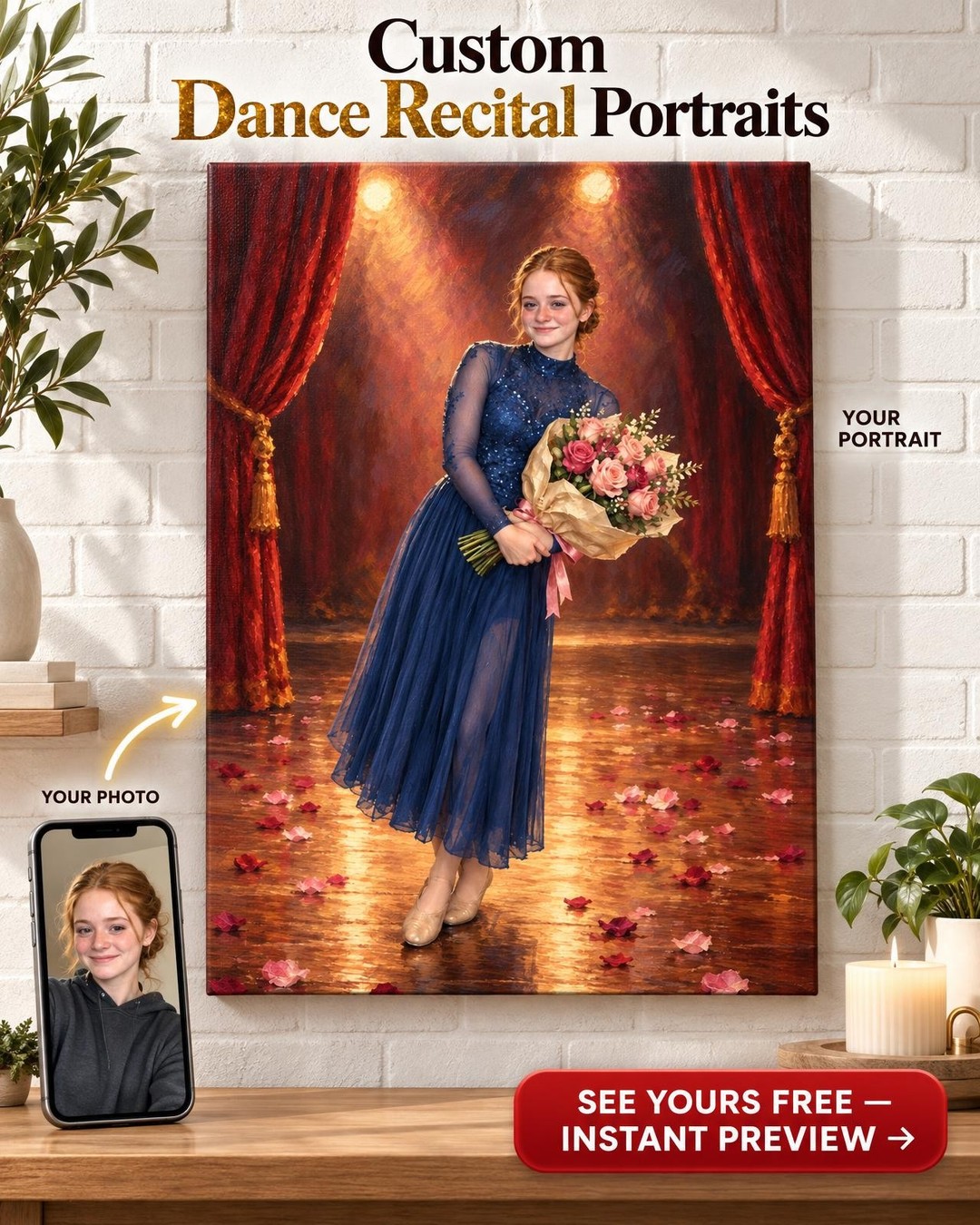 Personalized Dance Recital Portrait Gift