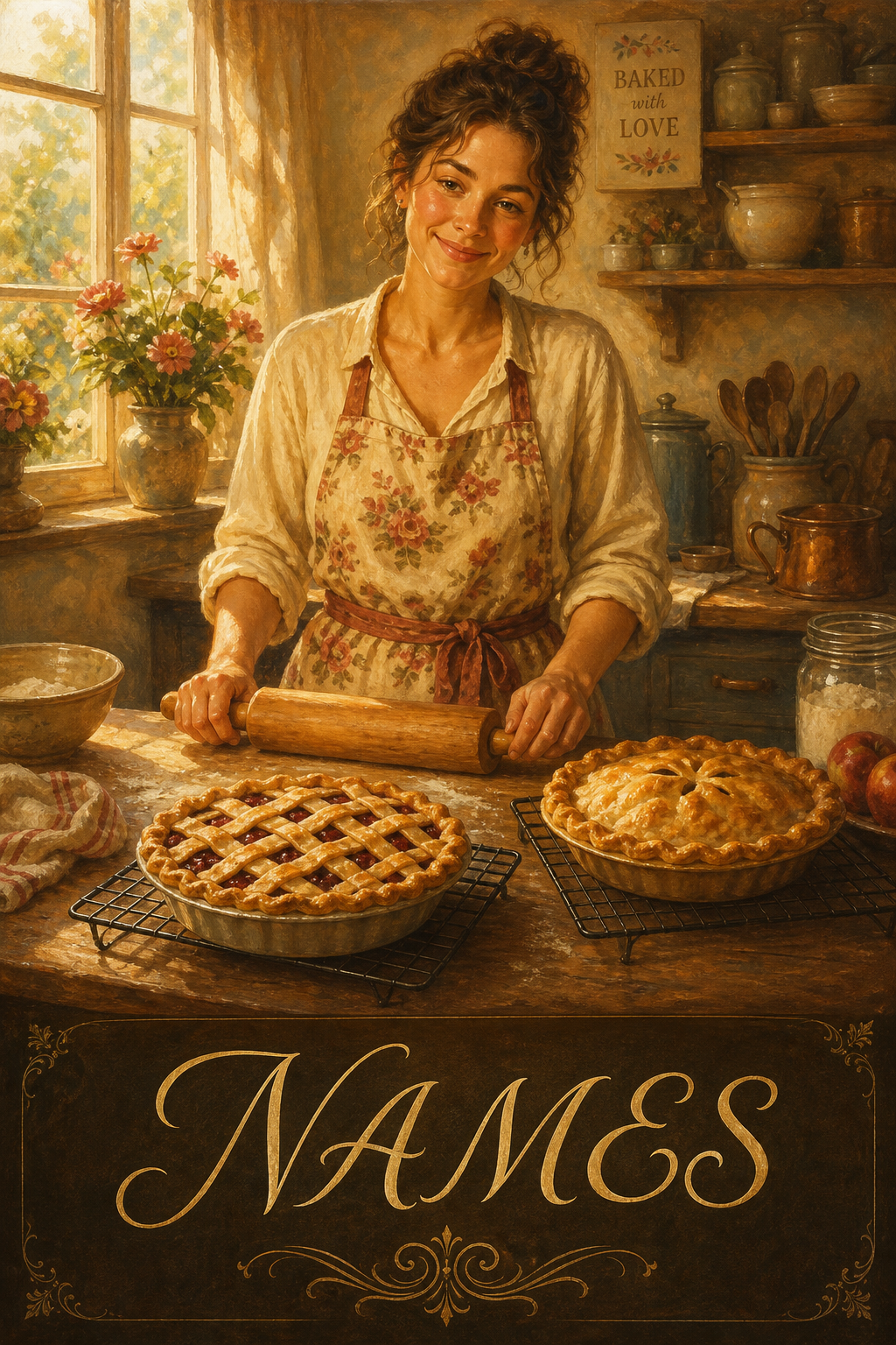 Custom Hobby Single Woman Portrait — Whimsical Baker from Photo