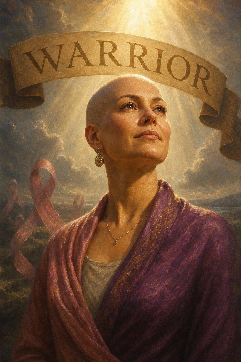 Custom Survivor Single Woman Portrait — Regal Strength from Photo