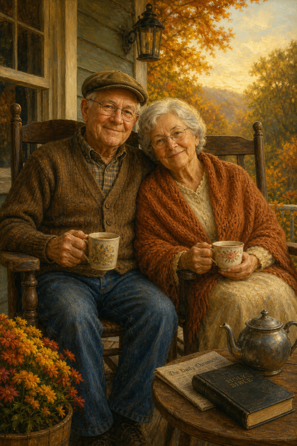 Custom Family Couple Portrait — Serene Autumn Moments from Photo
