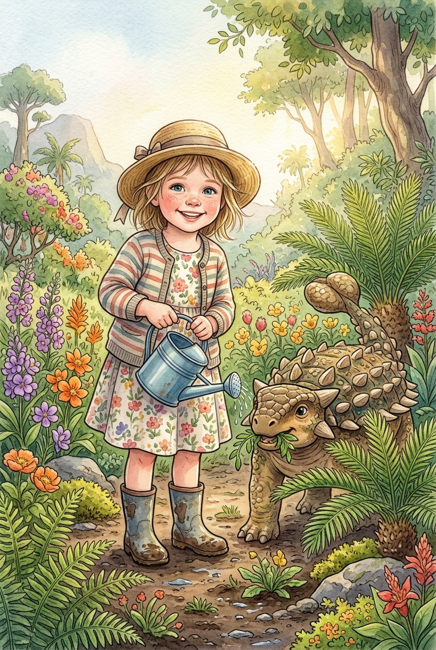 Ankylosaurus Garden Helper Custom Portrait - Most Sentimental Gifts They'll Keep Forever - PortraitGift