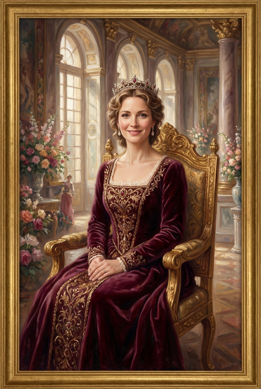 The Queen Mum Portrait - Best Personalized Portrait Gift for Her & Mom | Unique & Elegant - PortraitGift