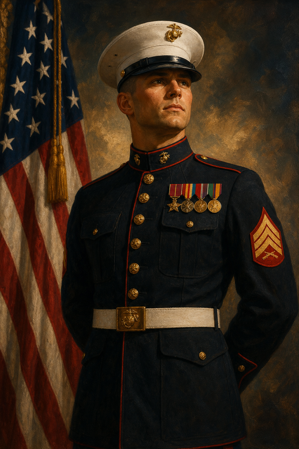 Custom Military Single-Man Portrait — Heroic AI Art from Photo