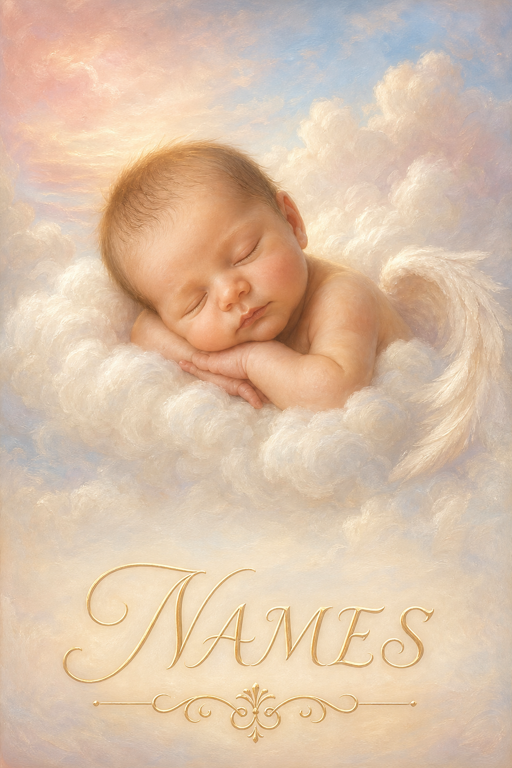 Custom Baby Mother-Child Portrait — Serene Cloud Cradle from Photo