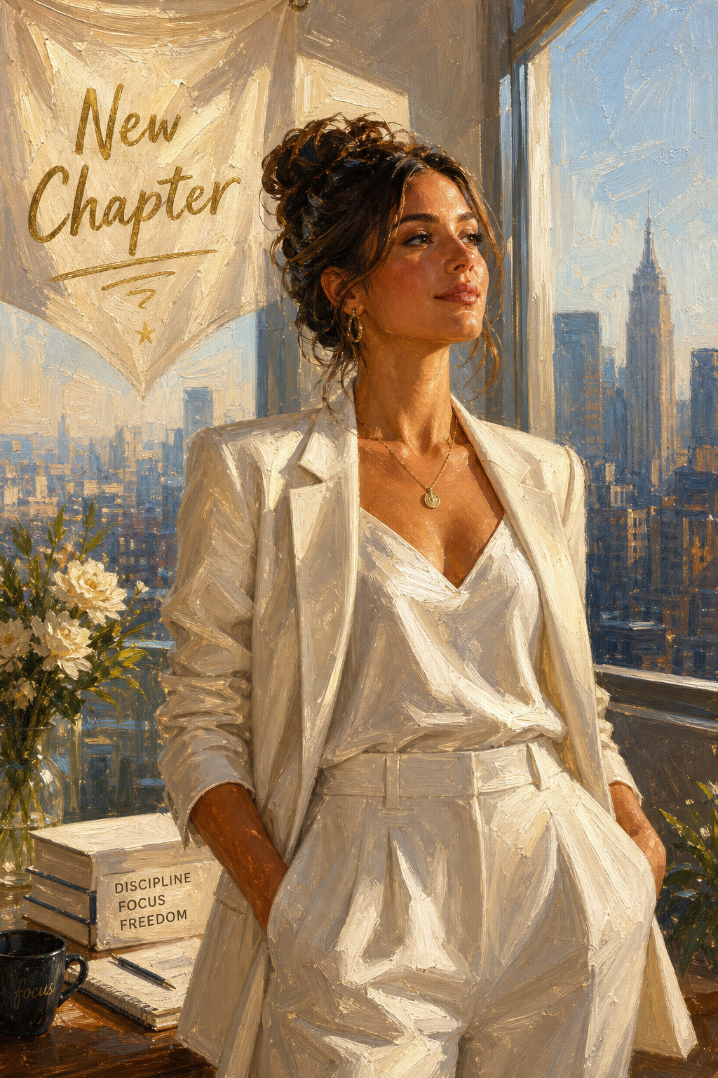 Custom LifeTransition Single-Woman Portrait — Serene Solo Glow-Up from Photo