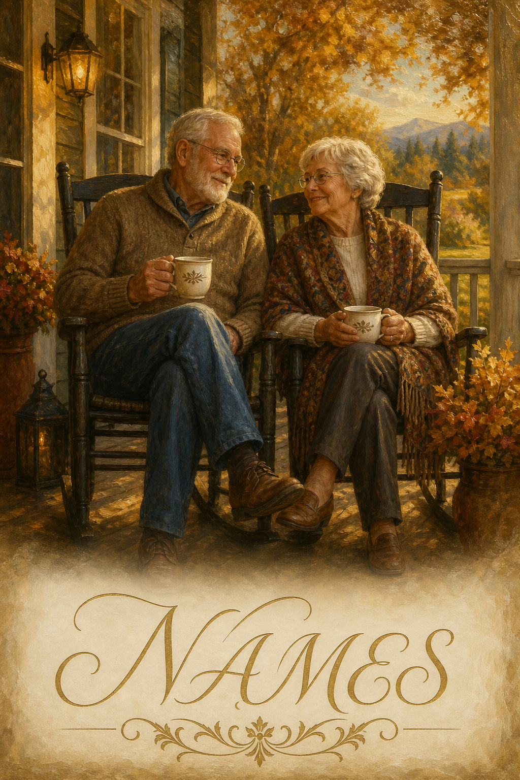 Custom Family Couple Portrait — Serene Autumn Moments from Photo