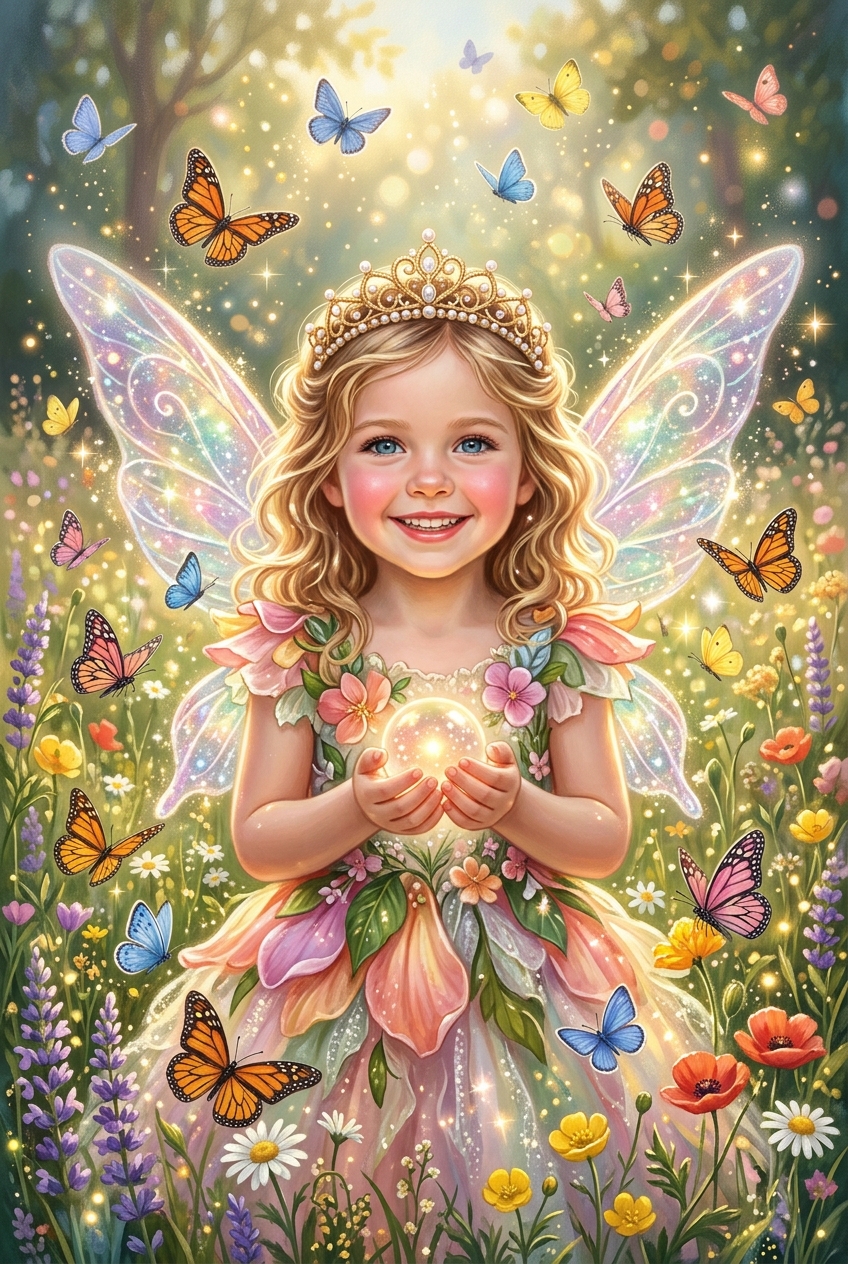 Fluttering Fairy Custom Portrait - Best Christmas Gift Guide 2026: Personalized Portraits - PortraitGift