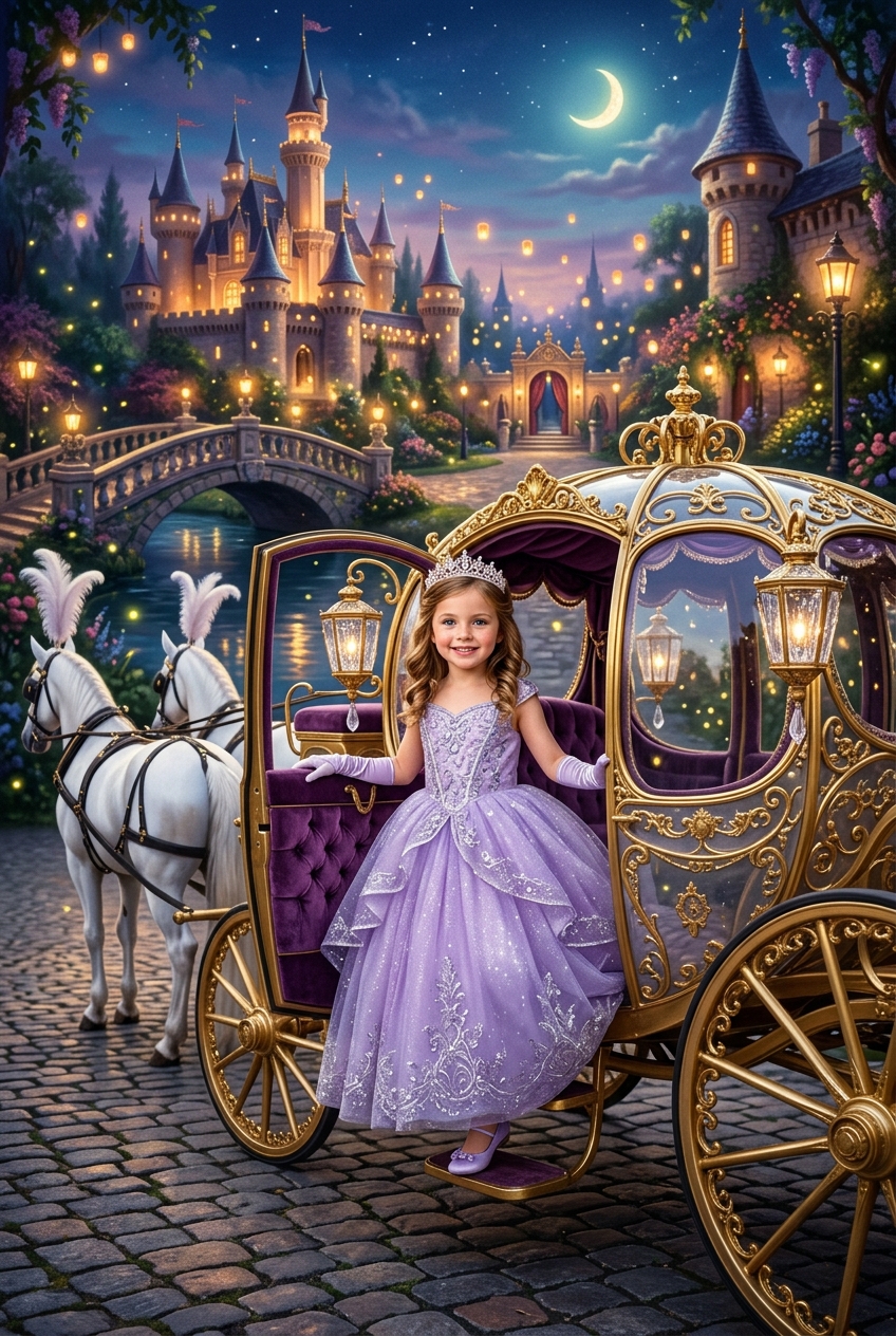 Princess Carriage Ride Custom Portrait - Gift Ideas for Boyfriend 2026 — Unique Personalized & Custom Portraits - PortraitGift