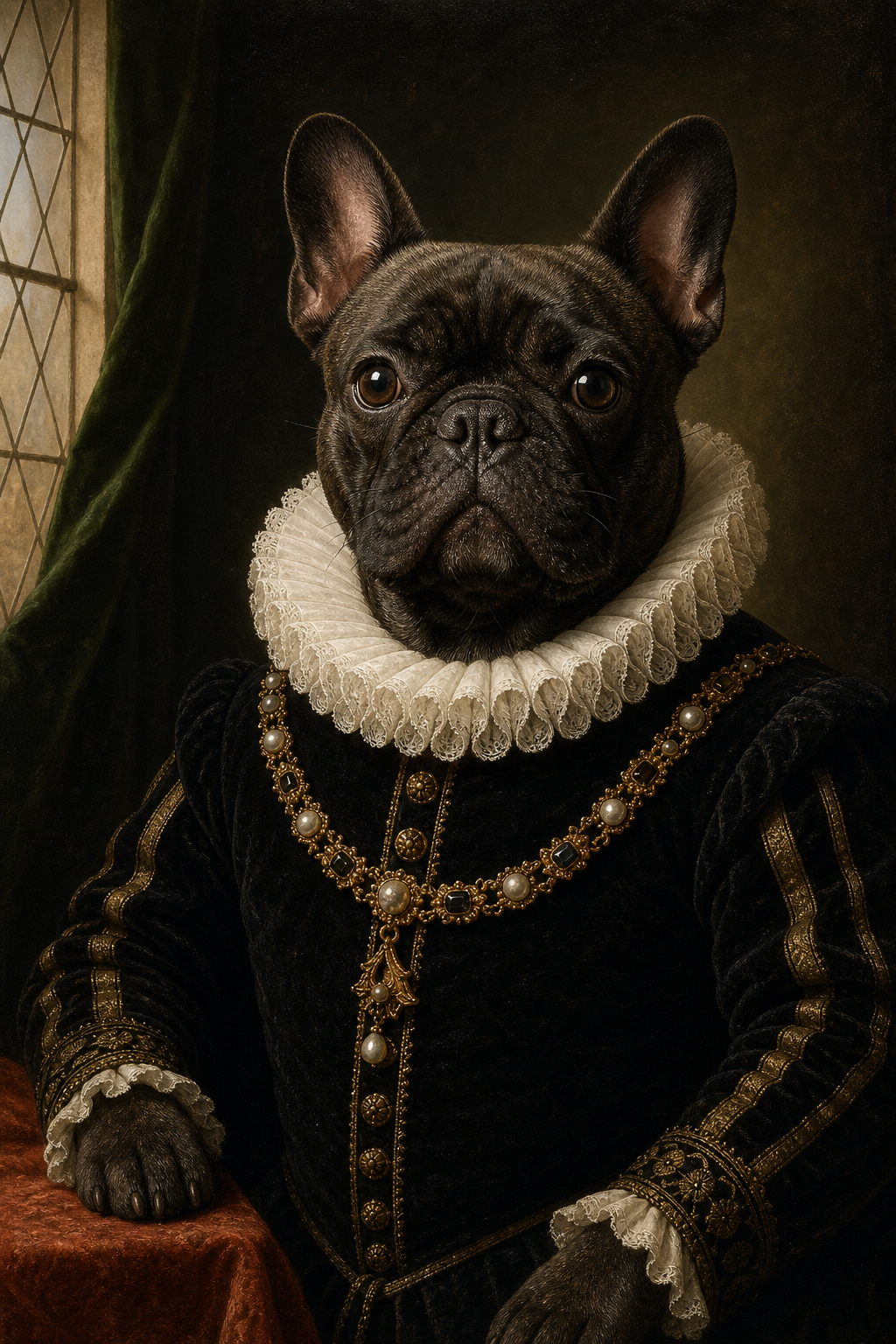 Custom Renaissance Pet Dog Portrait — Regal Canvas Art from Photo