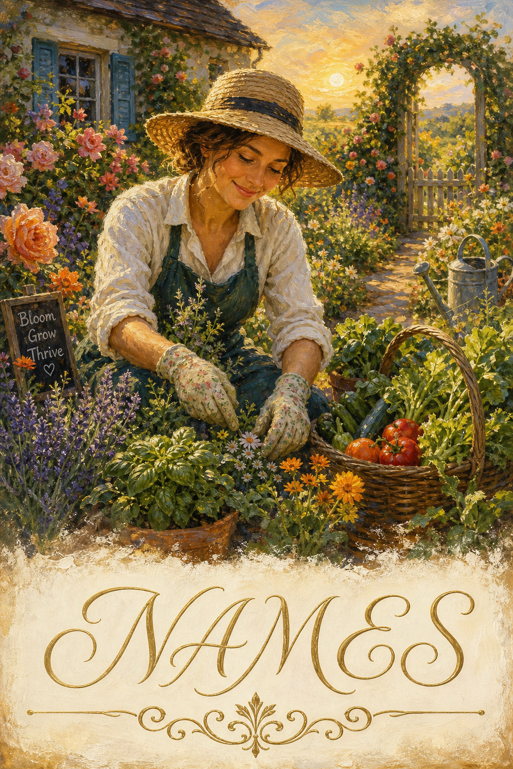 Custom Hobby Single Woman Portrait — Serene Garden AI Art from Photo