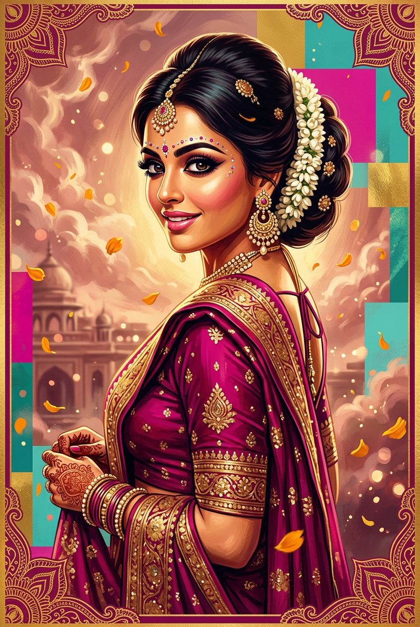 Bollywood Heroine Diva Portrait - Best Personalized Gifts for Couples 2026 — Romantic & Unique Ideas - PortraitGift