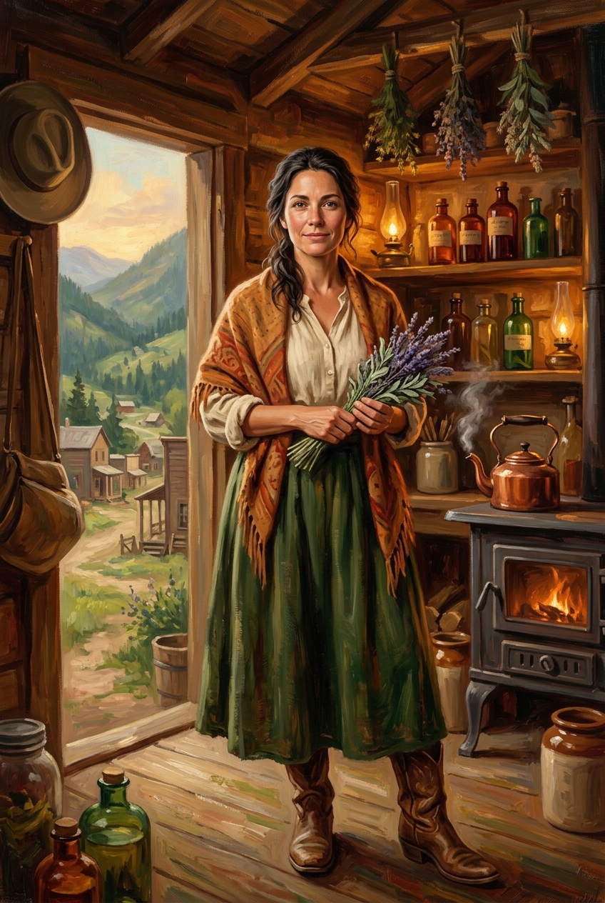 Frontier Healer Cowgirl Portrait - Truly Unique Gift Ideas for 2026: One-of-a-Kind Creative Gifts - PortraitGift