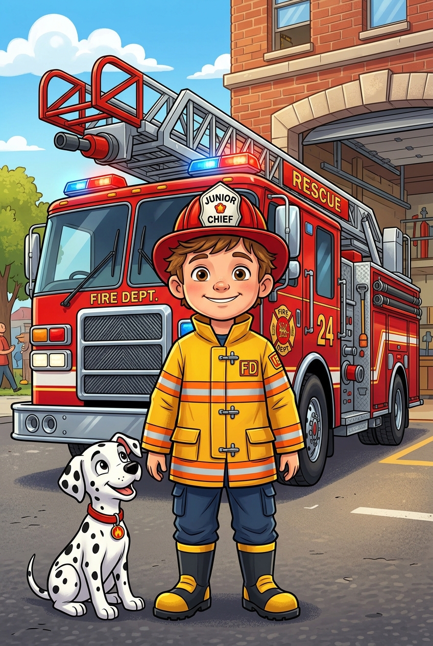 Firefighter Truck Hero Custom Portrait - Best Canvas Gifts (2026) — Top Personalized Canvas Print Ideas - PortraitGift