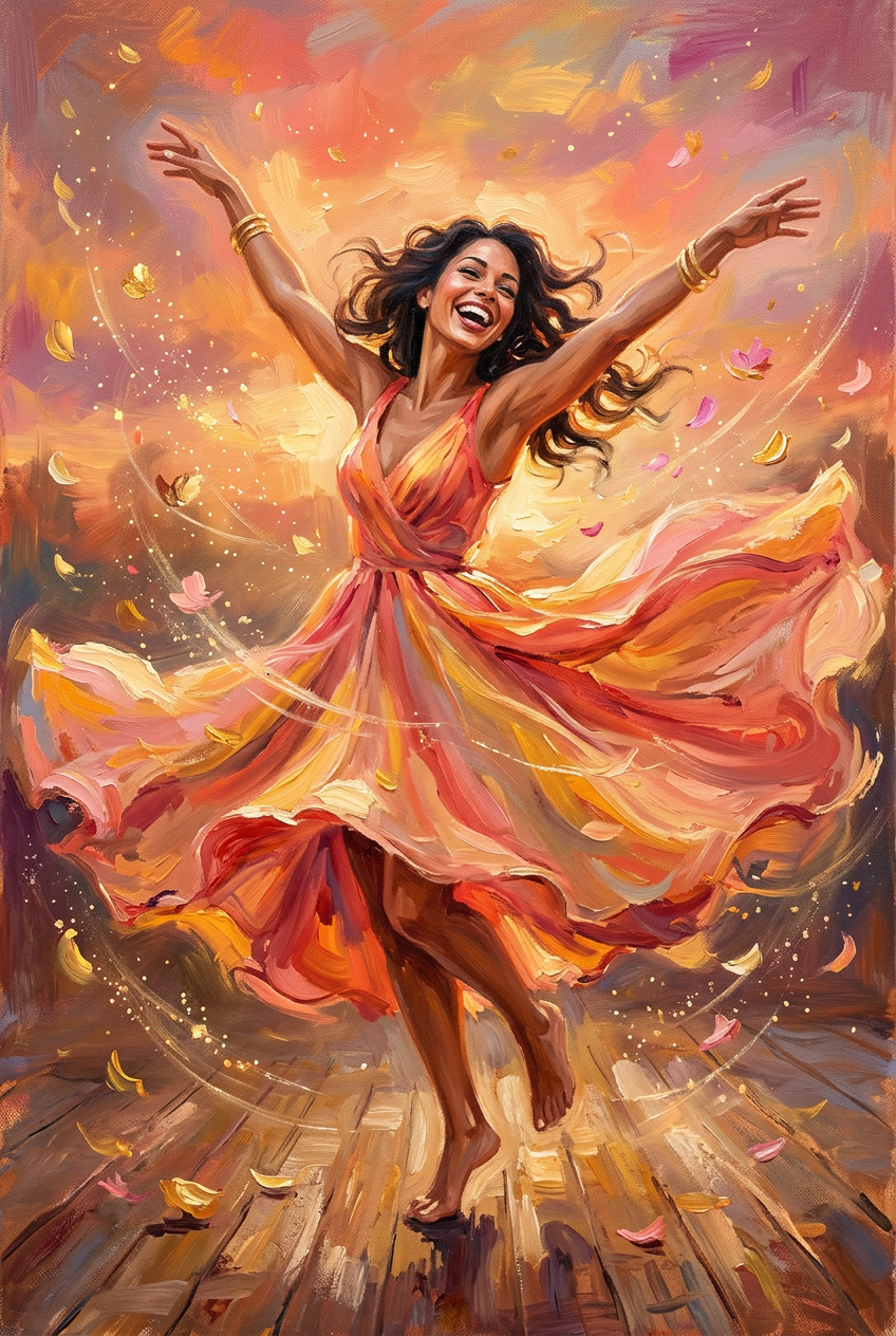 Dancing Joy Mom Portrait - Best Personalized Portrait Gift for Mom - Unique Custom Art Ideas - PortraitGift