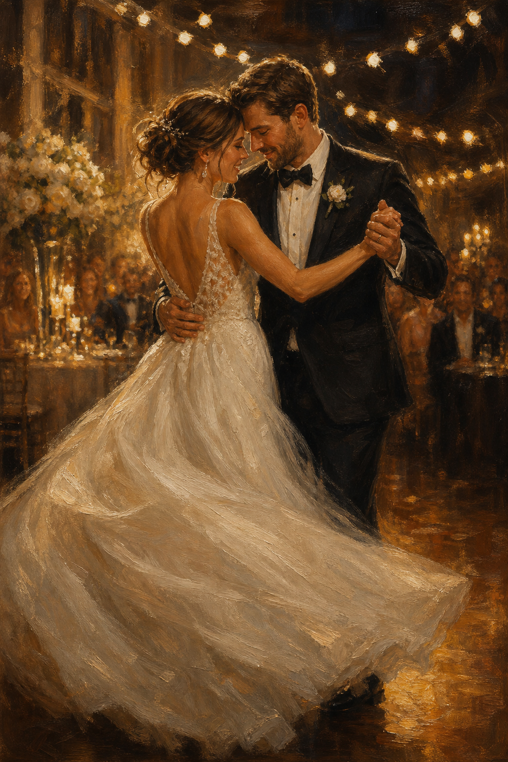 Custom Wedding Couple Portrait — First Dance from Photo