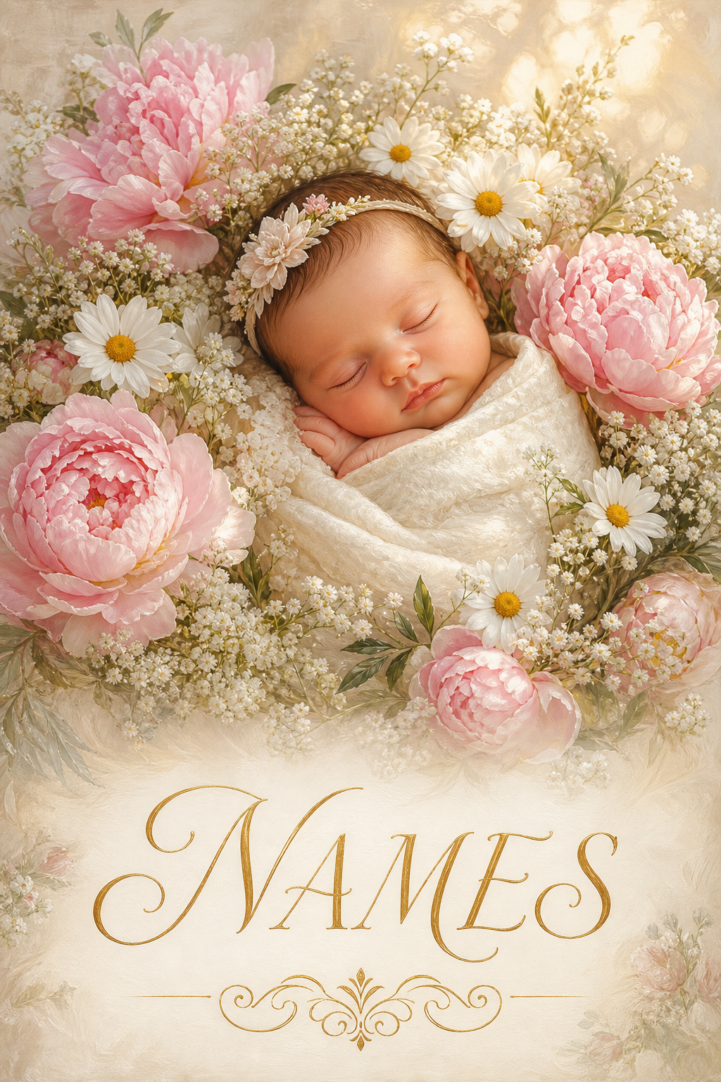 Custom Baby Mother-Child Portrait — Serene Floral from Photo