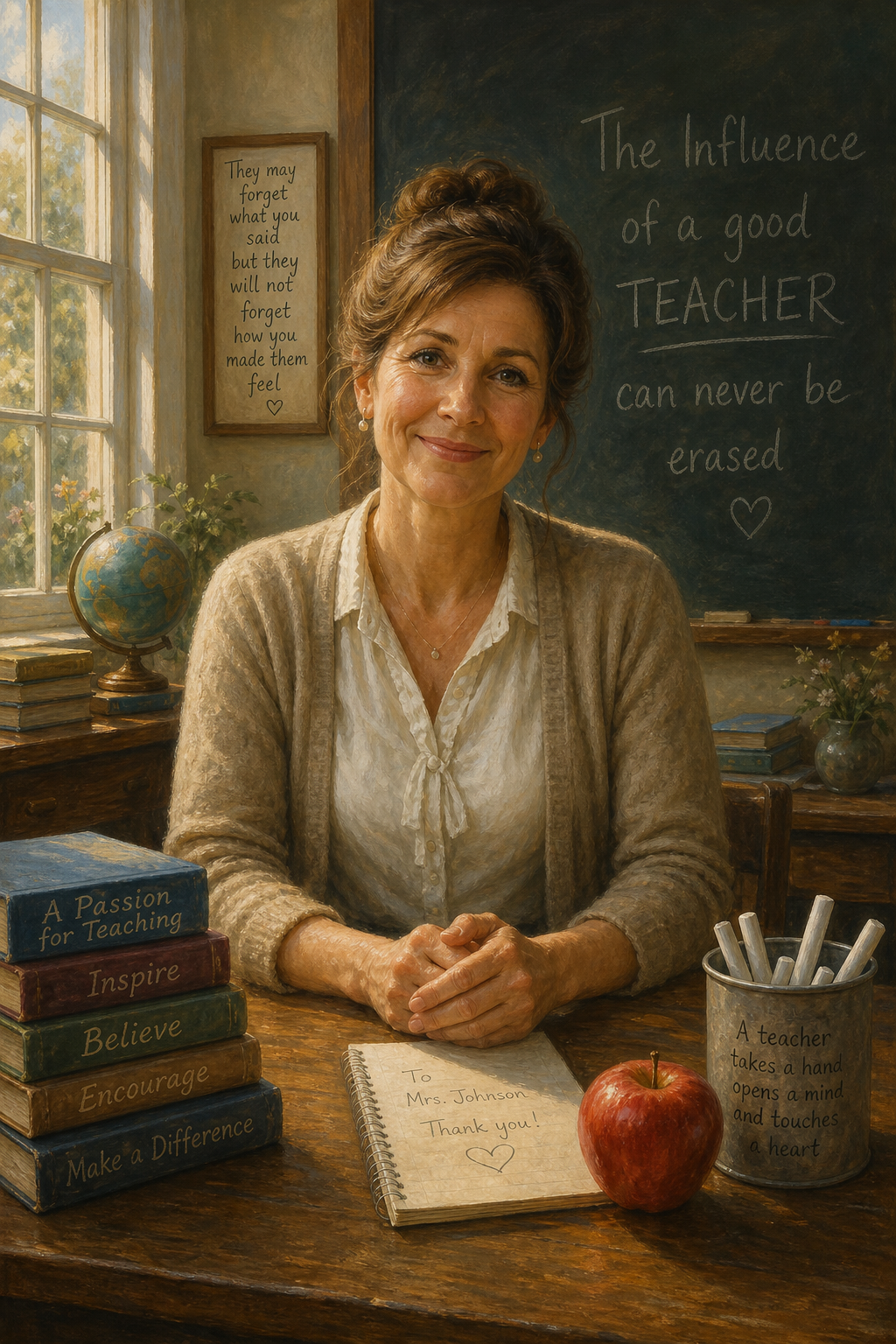 Teacher Gifts — Best Teacher Classroom Portrait Canvas from Photo
