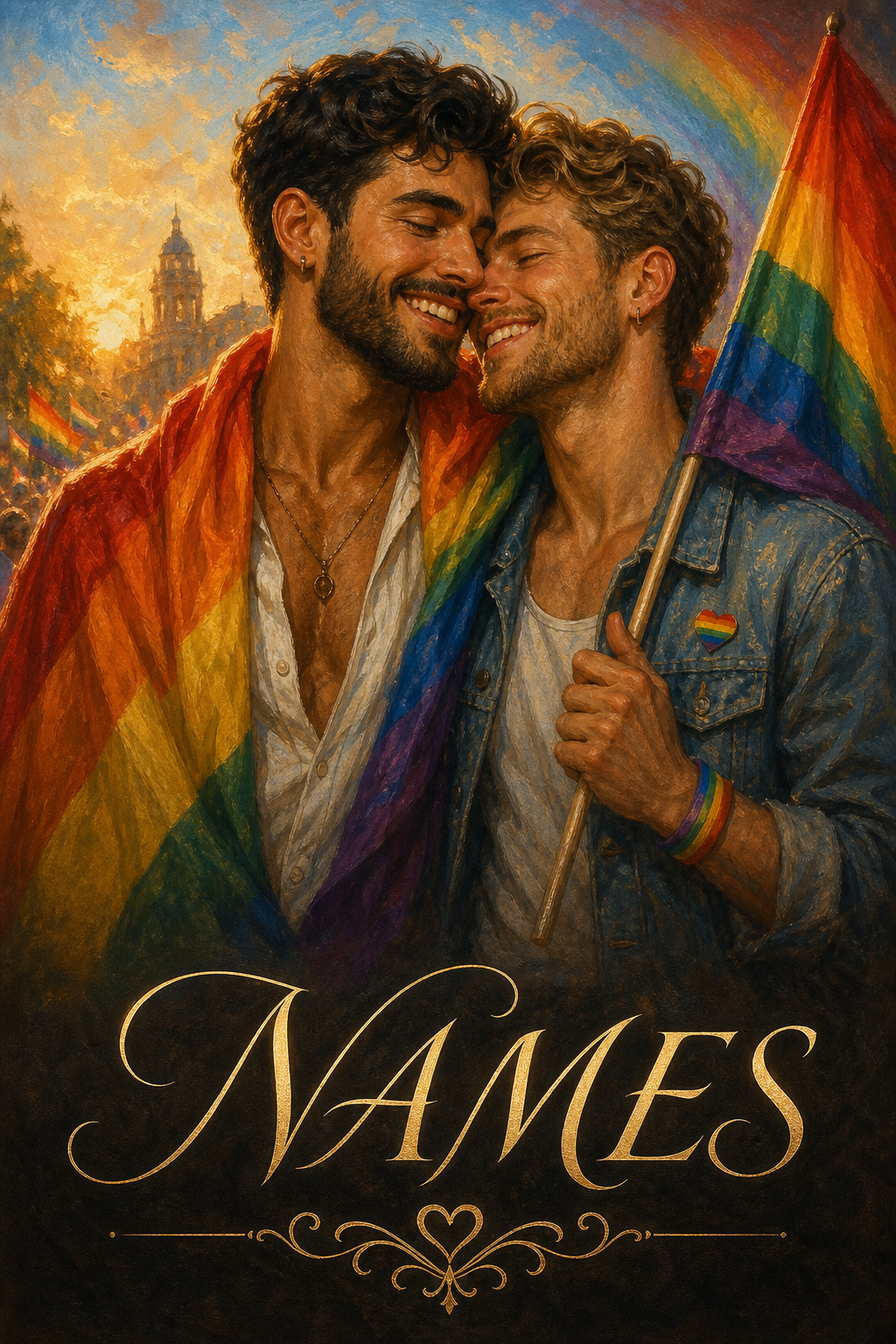 Custom Pride Couple Portrait — Romantic AI Art from Photo