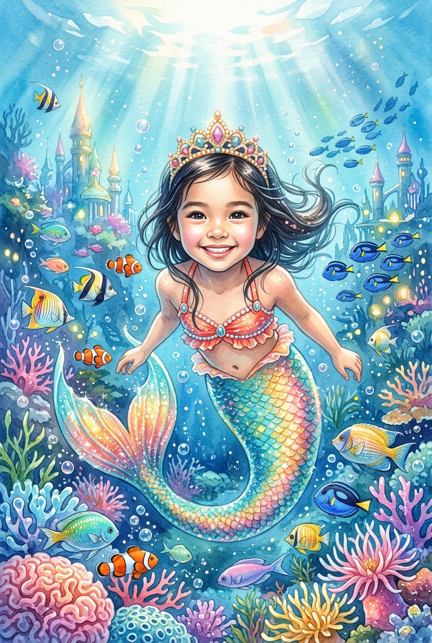 Mermaid Lagoon Custom Portrait - Best Personalized Gifts for Couples 2026 - PortraitGift