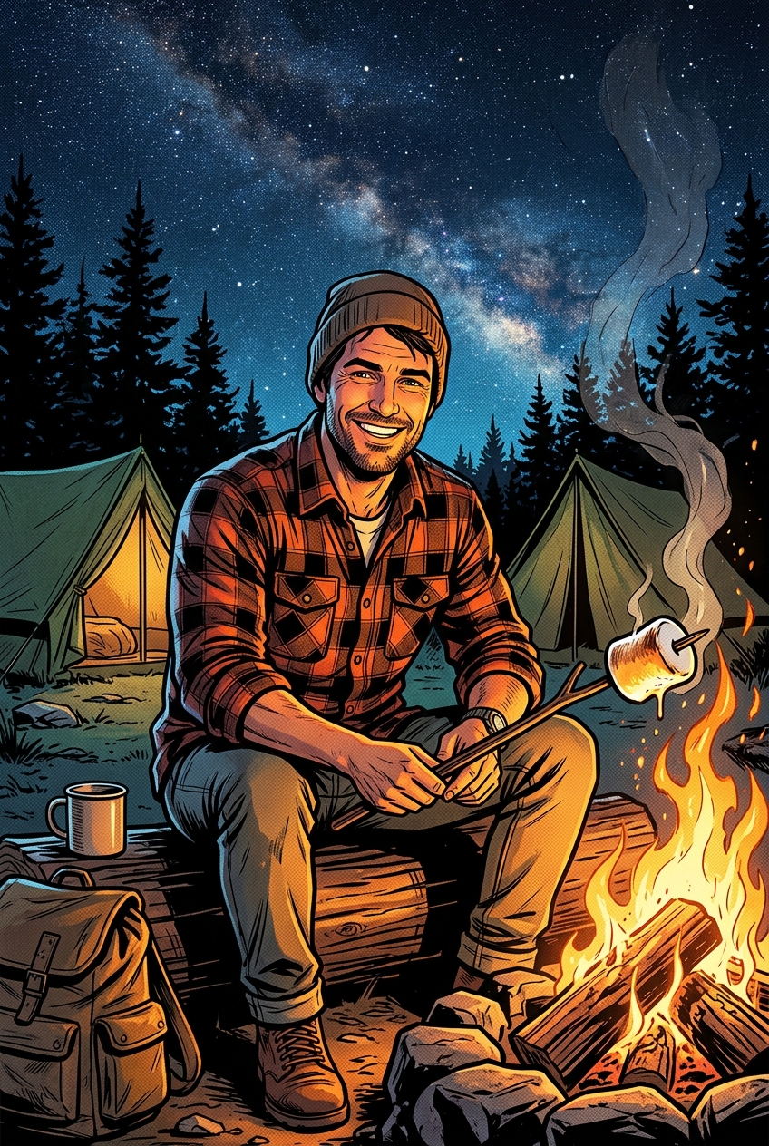 Camping Adventurer Custom Portrait - Best Personalized Mother’s Day Gift Ideas 2026 - PortraitGift