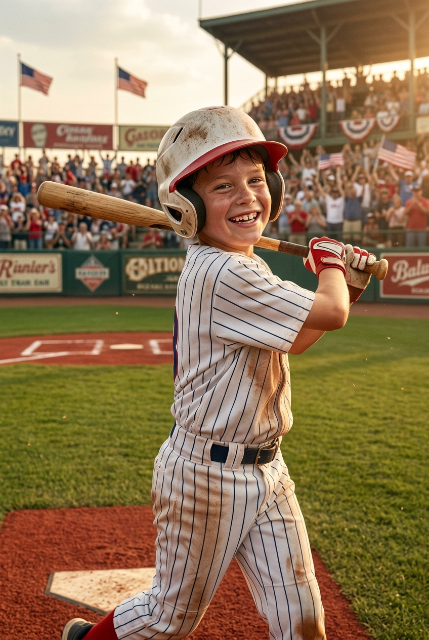 Baseball Home Run Hero Kids Portrait - Best Graduation Gift Ideas 2026 — Personalized & Unique Gifts - PortraitGift