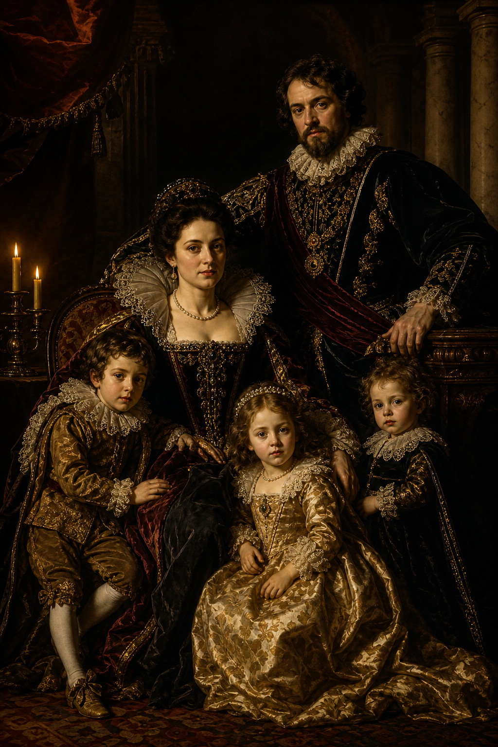 Custom Baroque Family Portrait — Regal AI Art from Photo