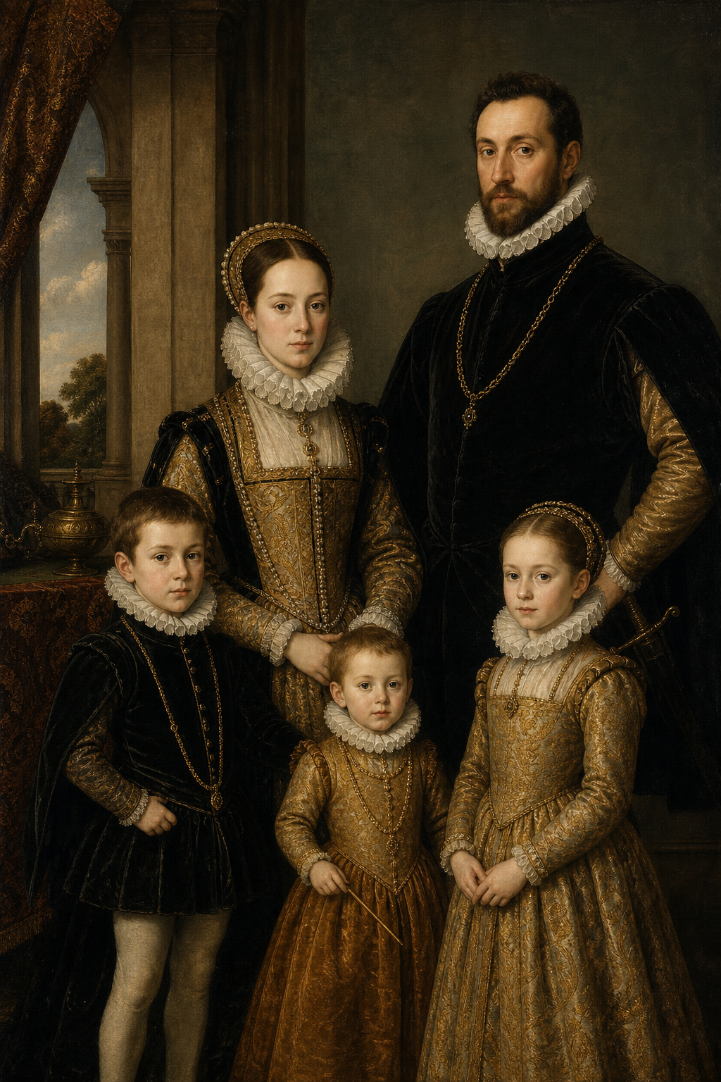 Custom Renaissance Family Portrait — Regal Canvas from Photo