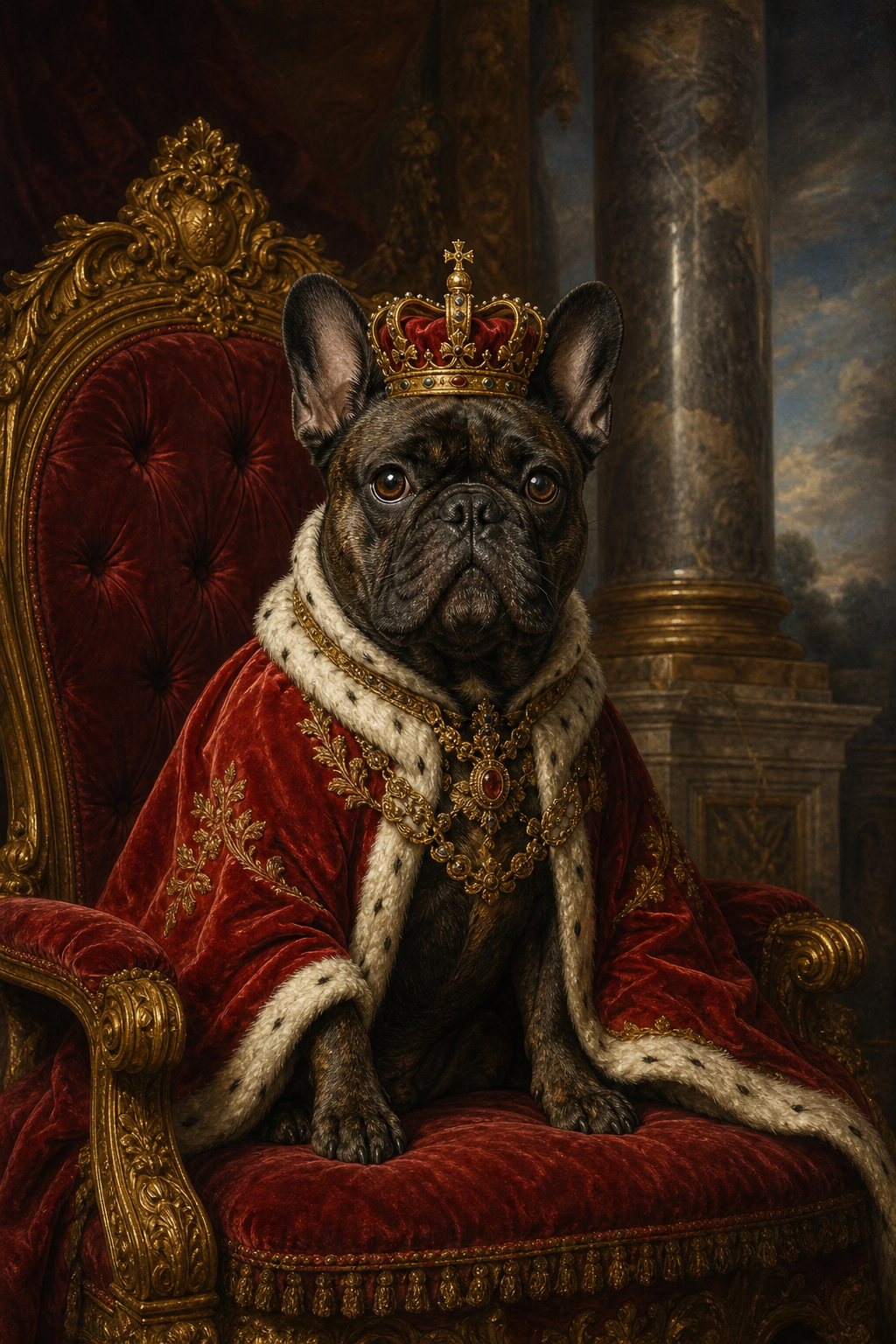 Custom Royal Dog Portrait — Heroic Pet Canvas Art