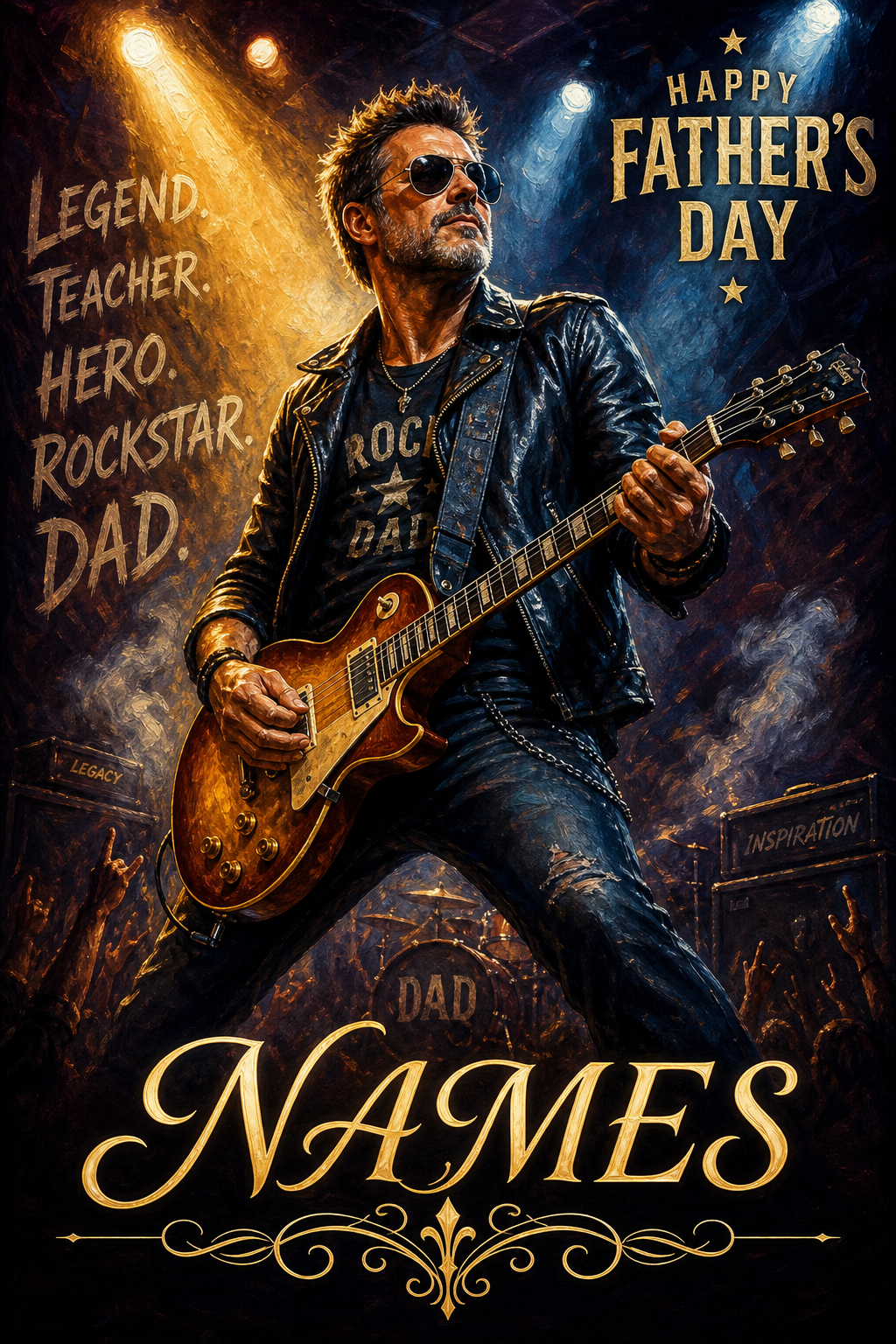 Custom Musician Single-Man Portrait — Heroic Rockstar from Photo
