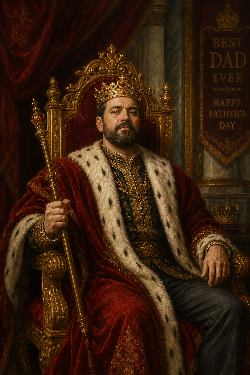 Custom Royal Single-Man Portrait — Heroic King
