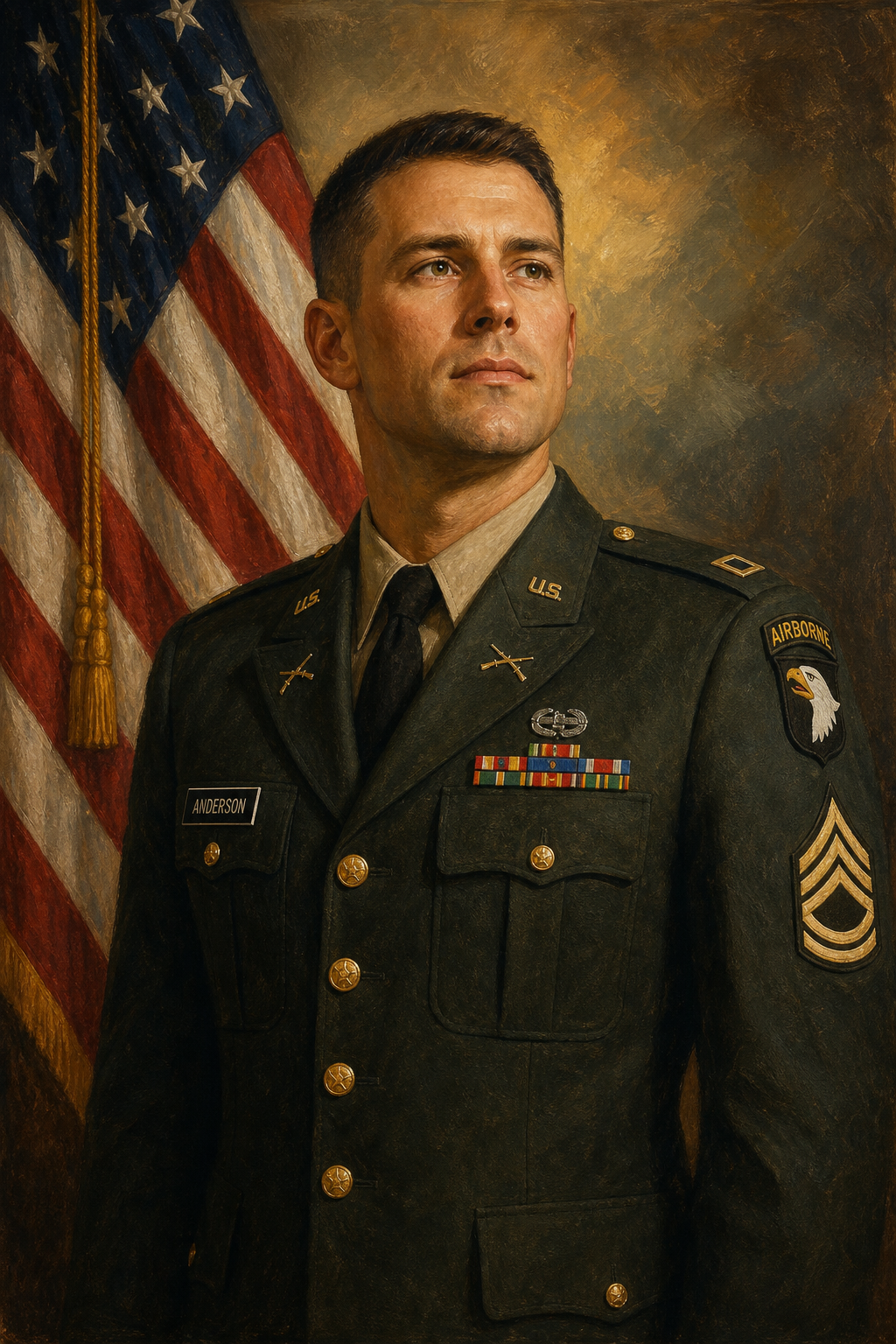 Custom Military Single-Man Portrait — Heroic AI Art from Photo