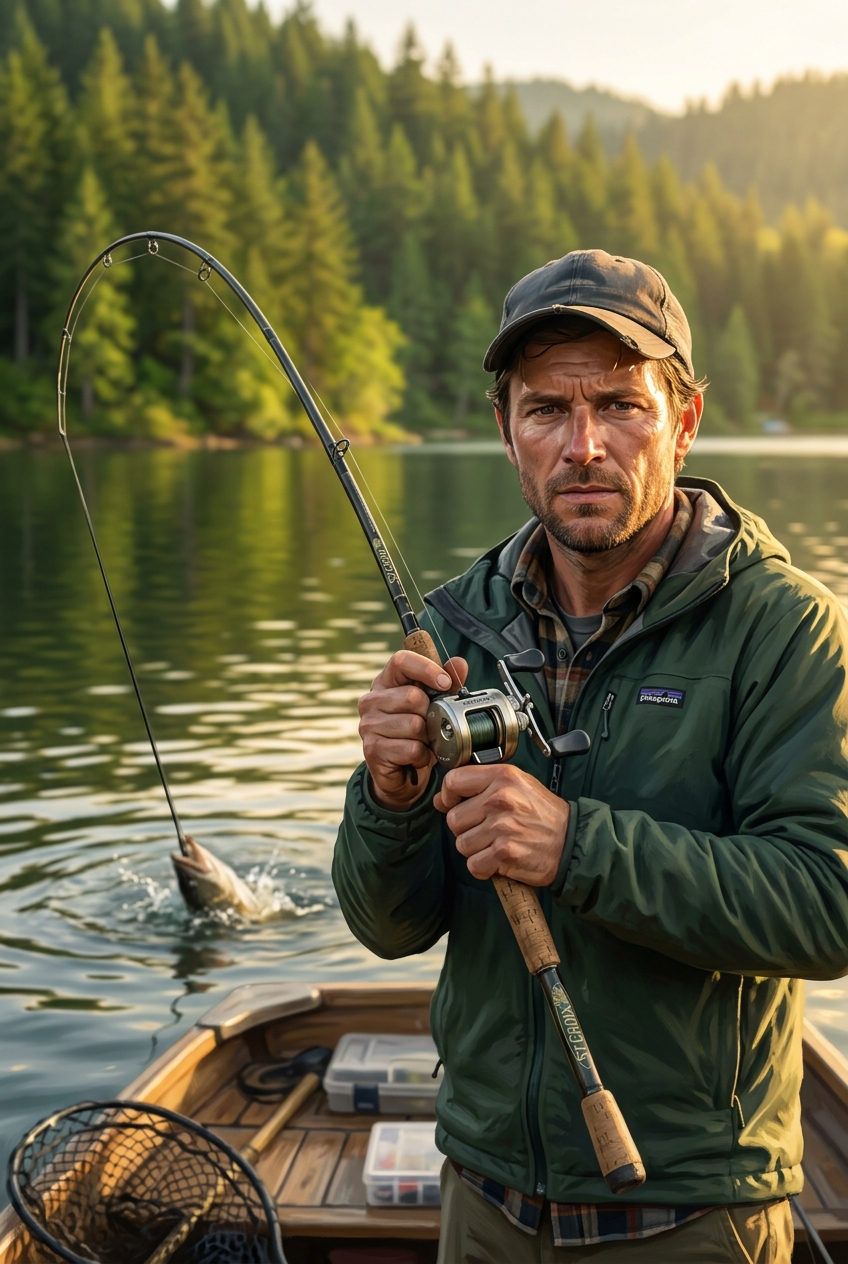 Angler's Big Catch Custom Portrait - Best Retirement Gift Ideas: Meaningful & Personalized Picks - PortraitGift