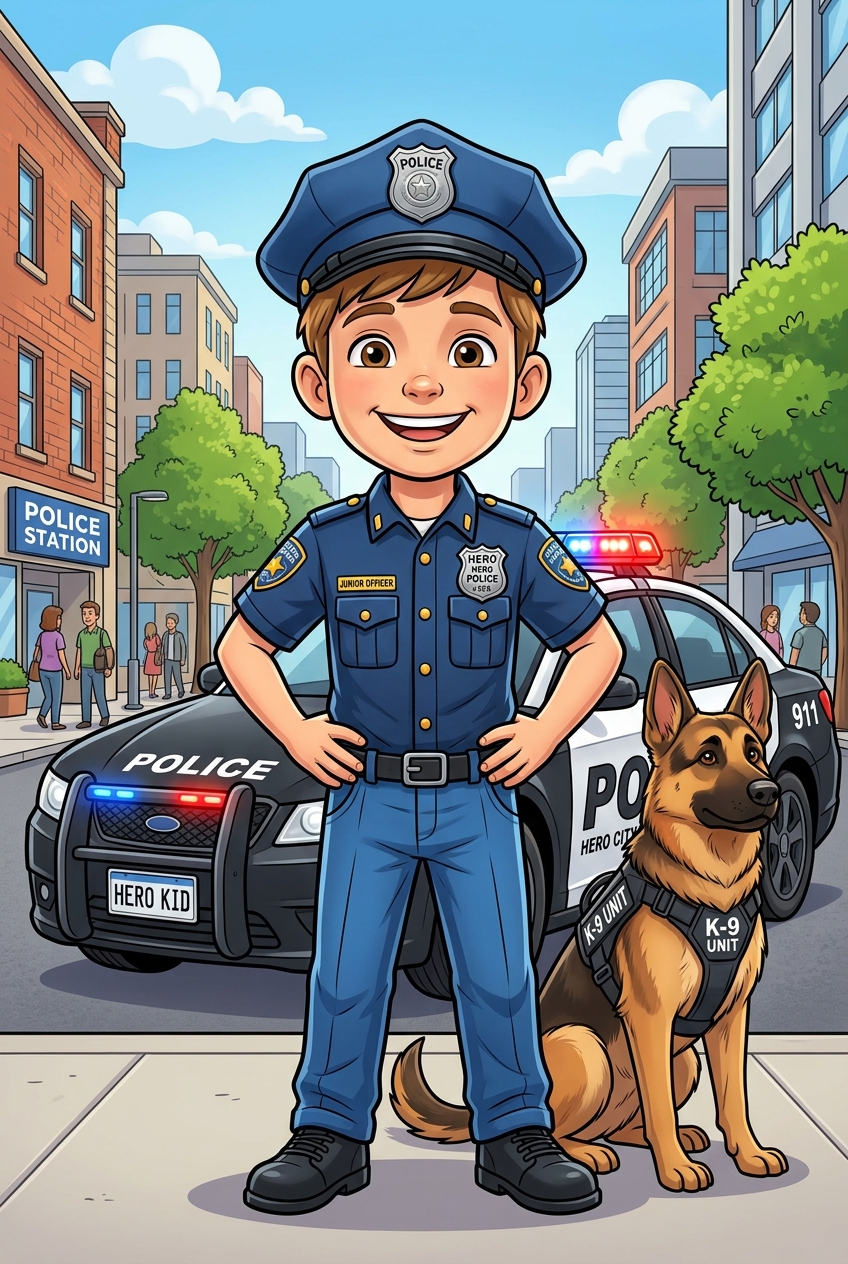 Police Car Patrol Custom Portrait - Best Personalized Gifts for Someone Special: Unique Custom Portraits & More - PortraitGift