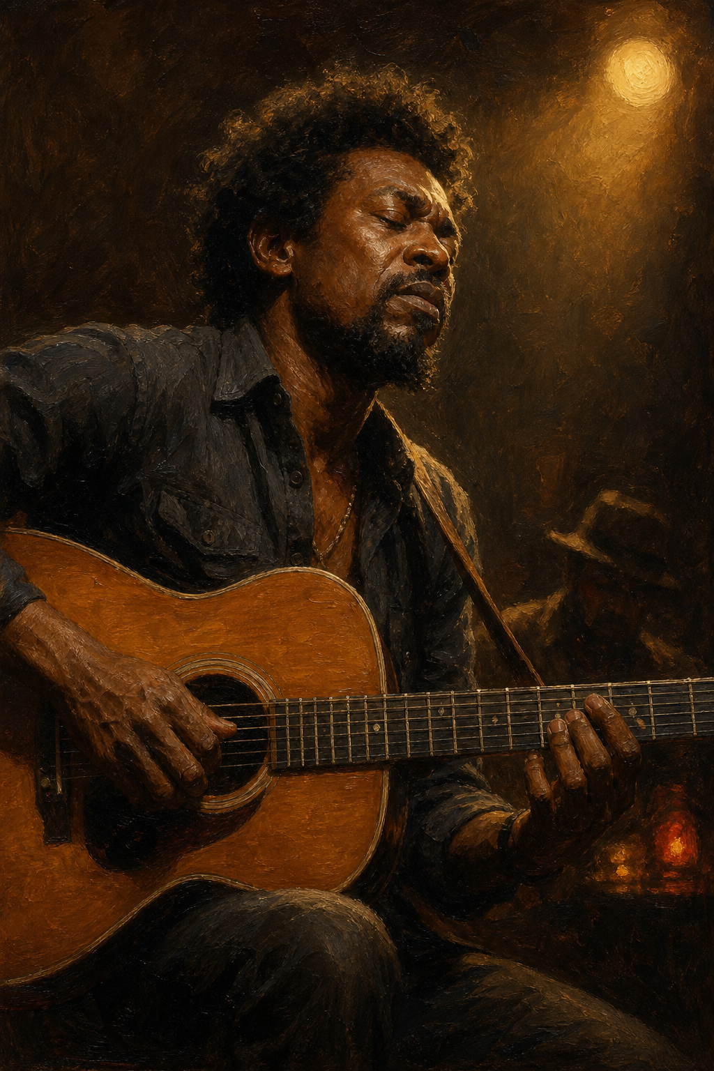 Custom Hobby Single-Man Portrait — Serene Musician from Photo