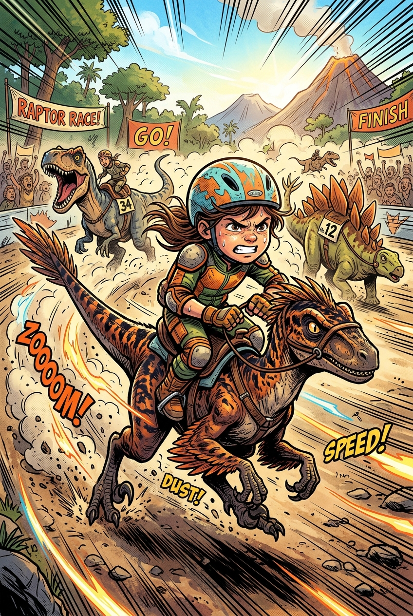 Velociraptor Race Champion Custom Portrait - Affordable Personalized Gifts That Look Expensive (2026) - PortraitGift