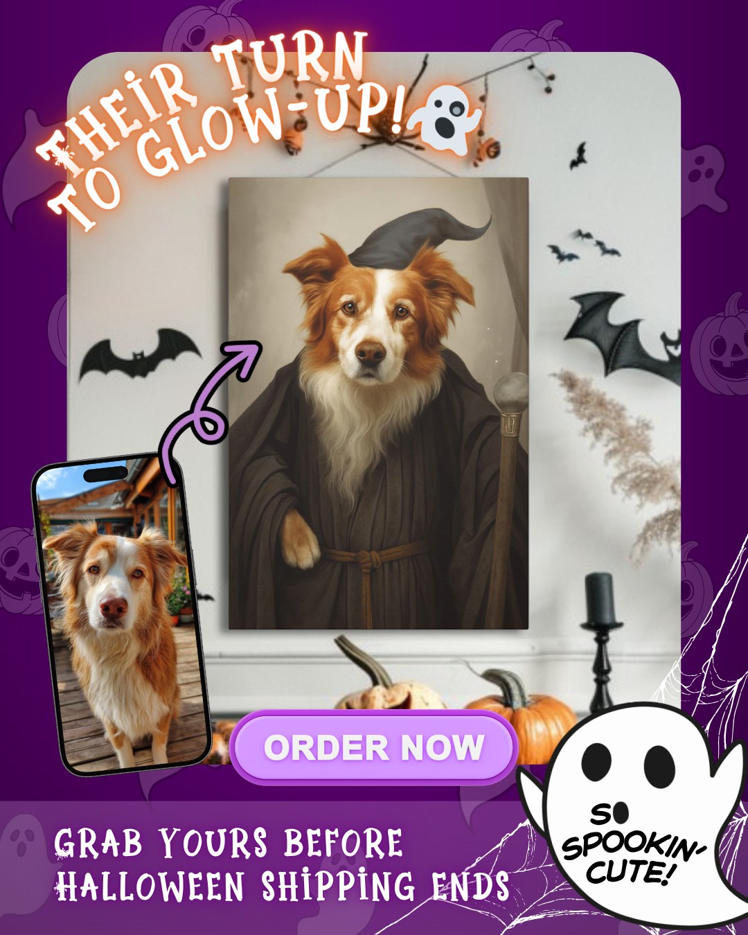 Wizard-Themed Custom Portrait - Personalized Pet Gift | Premium Canvas Portraits