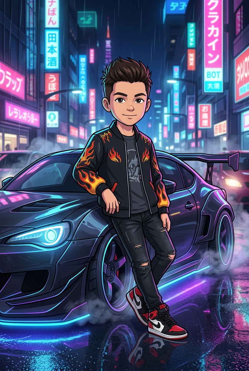 Drift King Junior Custom Portrait - Best Birthday Gift for Someone Special | Unique & Personalized Ideas - PortraitGift