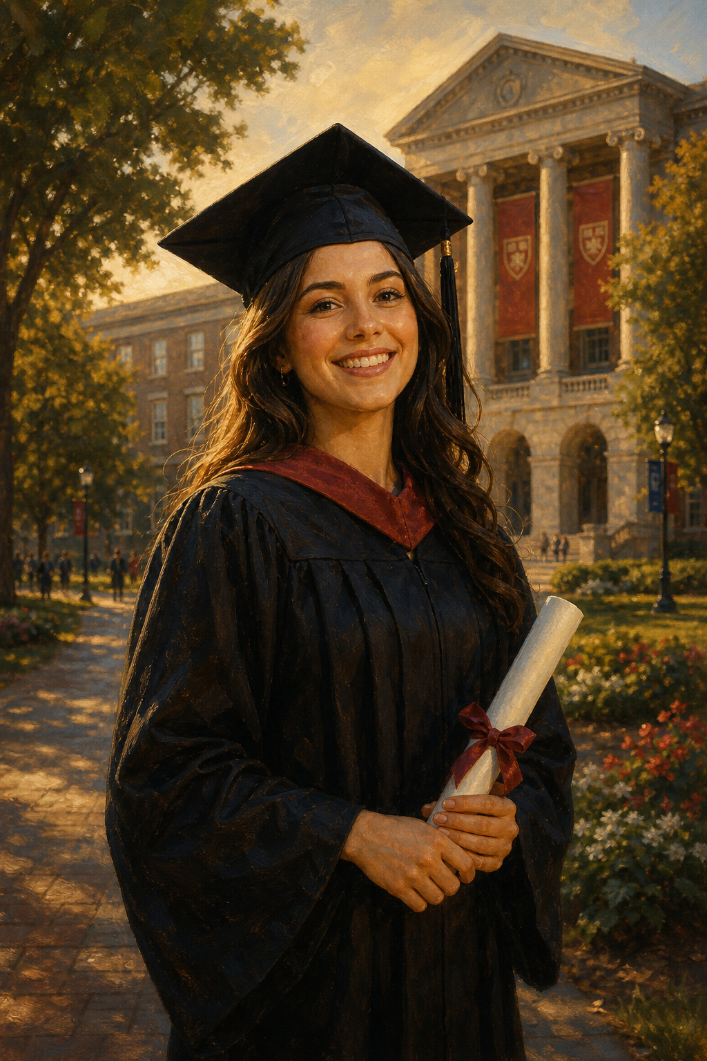 Custom Graduation Portrait — Heroic Male Graduate Canvas from Photo