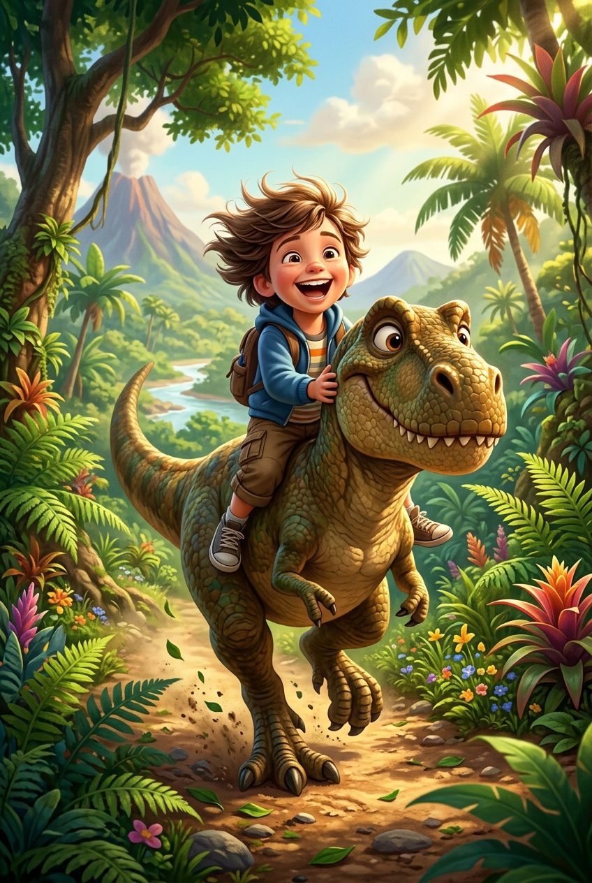 T-Rex Rider Adventure Custom Portrait - Truly Unique Gift Ideas (2026) That Nobody Expects - PortraitGift