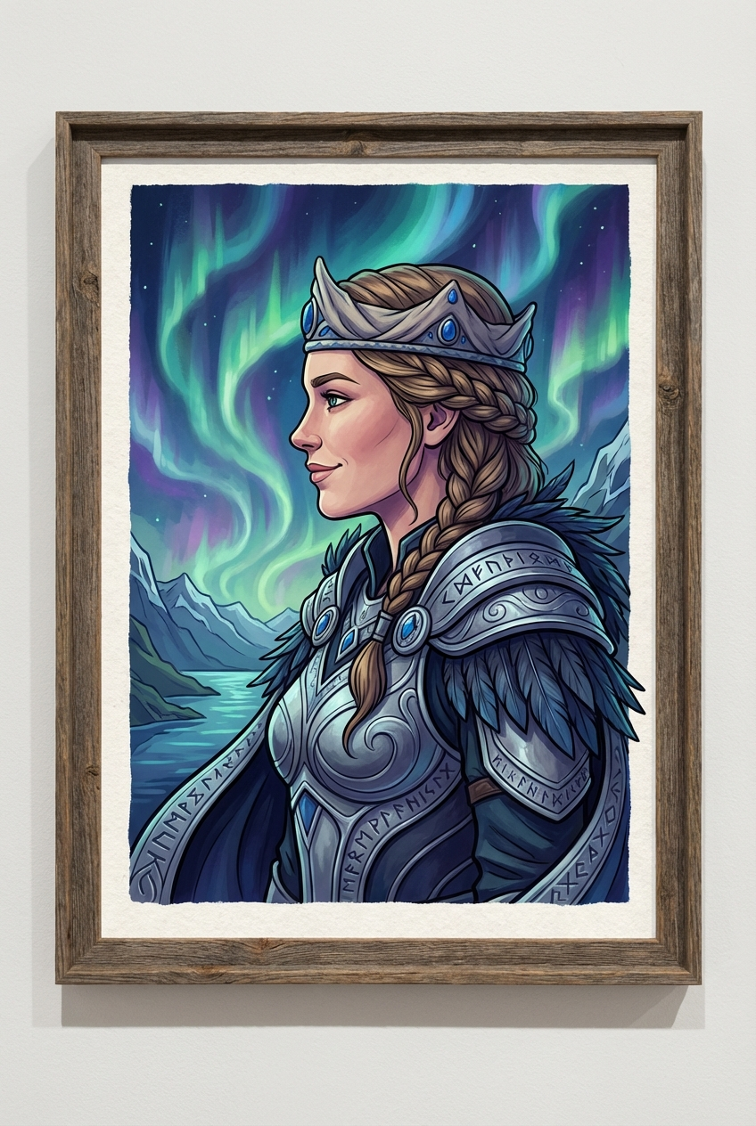The Valkyrie Mother Portrait - Best Personalized Portrait Gift for Mom & Loved Ones - PortraitGift