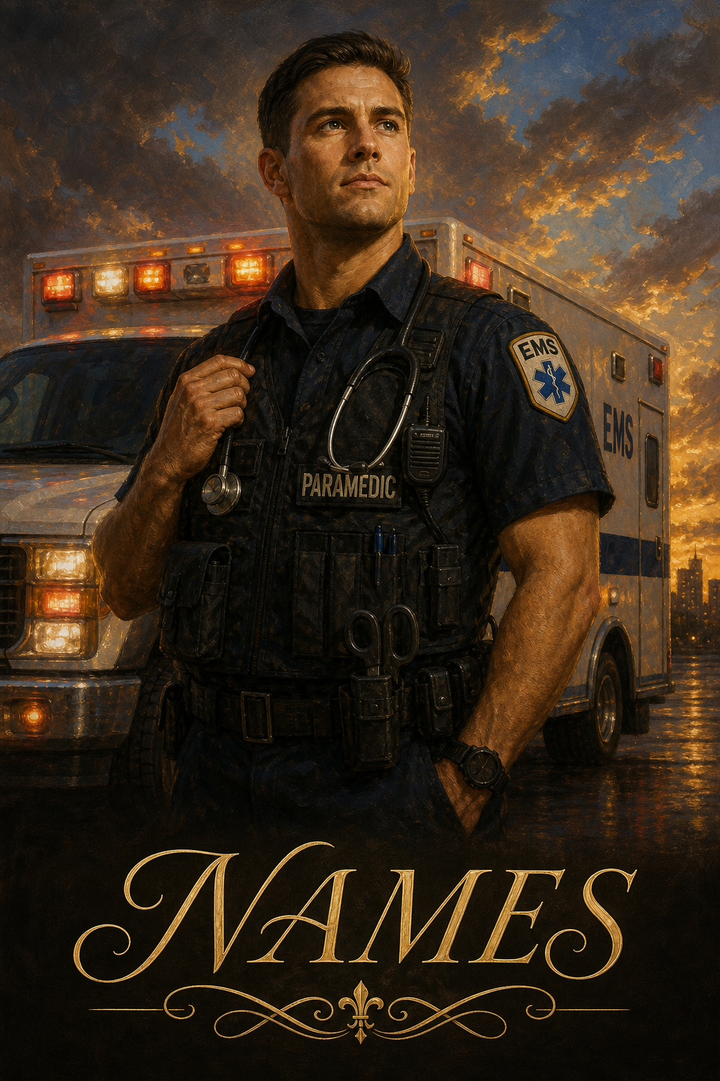 Custom FirstResponder Single-Man Portrait — Regal Paramedic Hero from Photo