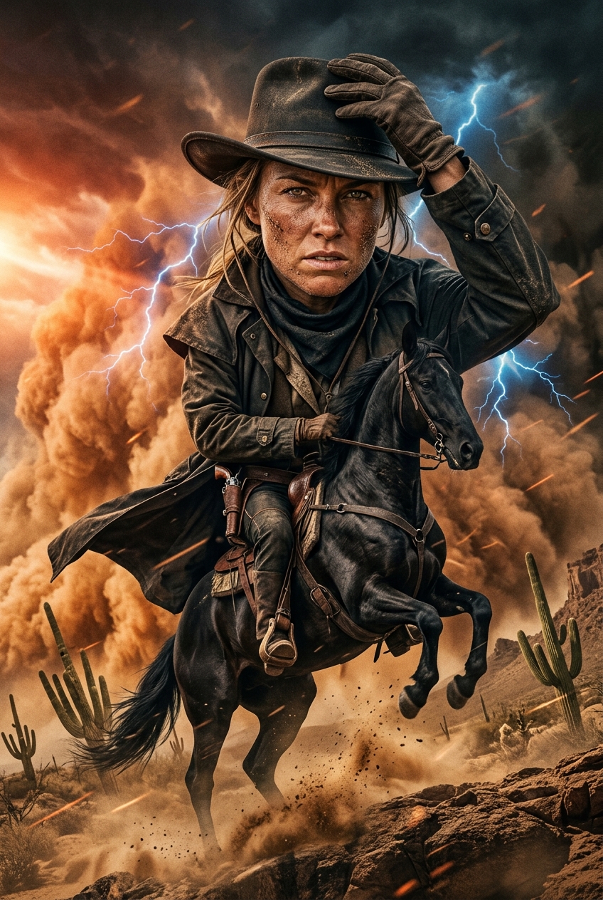 Desert Storm Cowgirl Portrait - Best Personalized Wedding Gift Ideas for 2026 | Unique & Memorable - PortraitGift