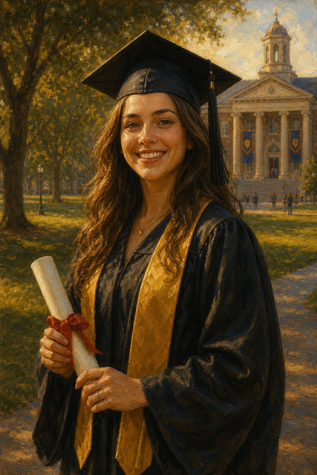 Custom Graduation Single Woman Portrait — Celebrate Her Achievement from Photo